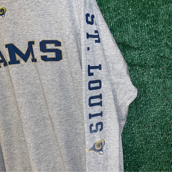 vintage Y2K St Louis Rams Gray Longsleeve Shirt L NFL tag STL LA - Picture 3 of 5